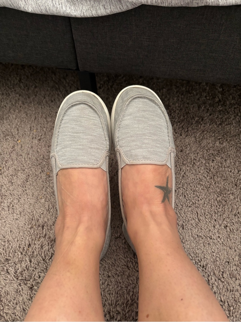 Roxy Women's Slip-On Loafers in Light Gray